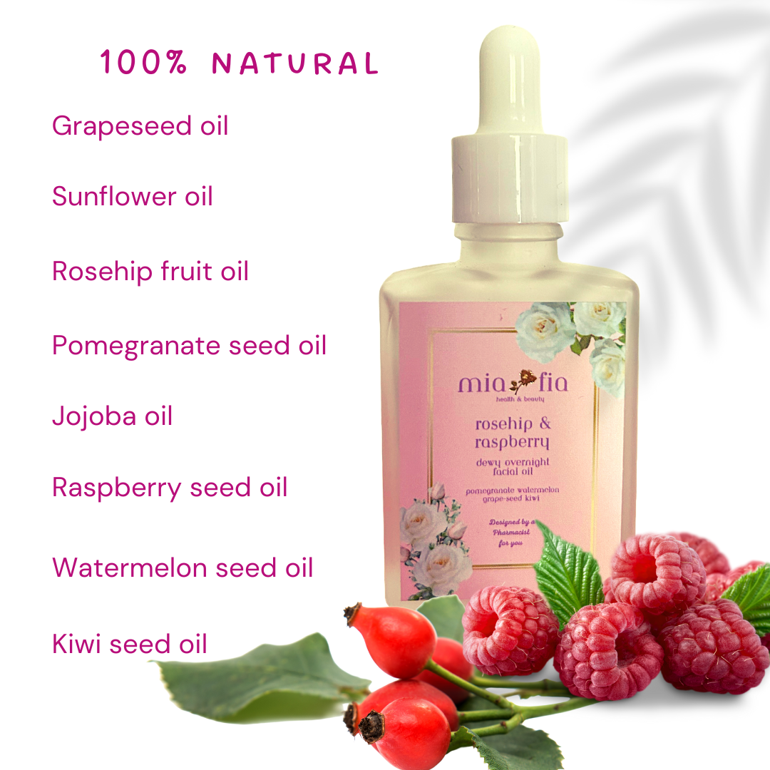 Rosehip and Raspberry dewy overnight facial oil